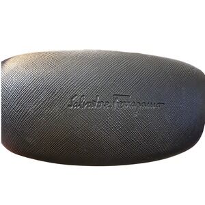 Salvatore Ferragamo Eyeglasses Glasses Case Black Hard Clamshell Authentic Large